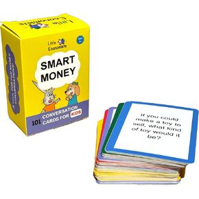 101 Smart Money Conversation Cards for Kids – Chat with kids about savings, spending, sharing, earning, and brainstorming business ideas together - Great for Travel, Home & School