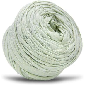 T-Shirt Yarn, Metallic Tshirt Yarn, Ribbon Yarn, Crochet Yarn for Crocheting Bag/Craft Project/Home Decor, 66yd/60m, 6.3oz/180g (Golden Pink)