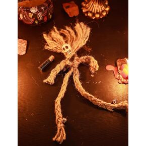 Voodoo Doll Real Handmade Creepy Dolls Set Horror Voodoo Supplies Skull Witches Poppet for Halloween Birthday Christmas Party Gift Decoration