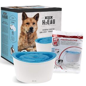 ZEUS H2EAU Elevated Dog and Cat Drinking Water Fountain with Replacement Filter Multi-Pack, 6L Capacity