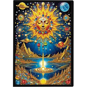 JISHSHAY Diamond Painting Notebooks Kits Diamond Art Journal Diamond Painting Accessories Blank Notebook Diamond Art Kits Aesthetic Notebooks Journal Notebook Diamond Painting Kits Blank Book A5 Sun