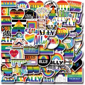 64Pcs Ally Stickers Pack, Aesthetic Vinyl Waterproof Sticker Decals for Water Bottle,Laptop,Phone,Skateboard,Scrapbooking,Bumper Gifts for Kids Teens Adults for Party Supply Decor Favor