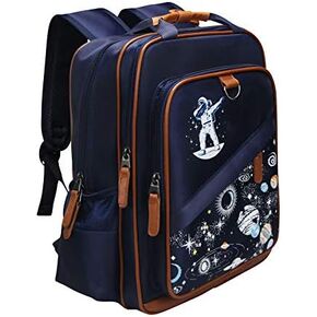 School Backpack 15" with Laptop Sleeve | Kids Galaxy Space Book Bag Dabbing Spaceman Astronaut | Stars Rucksack Lightweight Water Resistant and Durable for Travel and Hiking