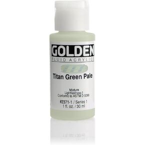 Fluid Acrylics by GOLDEN, Titan Green Pale, 1 fl. oz. Bottle, Professional Acrylic Paint, Opaque