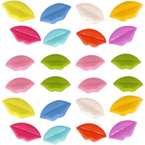 Lip Buttons Felt Leaves 100pcs Plastic Lip Shape Buttons Lips Decorative Buttons Mixed Color Plastic Clothes Buttons for Sewing Scrapbooking DIY Craft (Random Color) Craft Buttons
