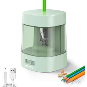 Deli Electric Pencil Sharpener, Automatic Pencil Sharpeners for No.2 Pencils Colored Pencils, USB & Battery Operated Pencil Sharpener for Kids, School, Home, Office, Classroom, Black