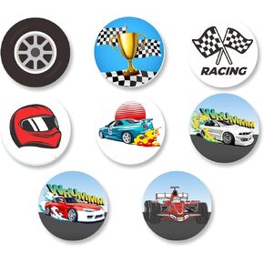 Racing Car Labels Stickers Checkered Racing Flag Theme Decor for Kid Boys Girls 1st Birthday Party Baby Shower Decorations Race Car Birthday Party Racing Party Supplies 240 PCS Photo Booth Props