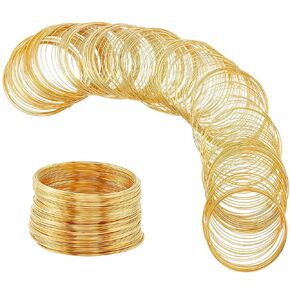 500 Loops 22 Gauge Steel Memory Wire Bracelets Bulk Jewelry Memory Wire Beading gold cuff bangle Findings for Jewelry Making Supplies DIY Crafts Bracelets Rings Necklace Wrap Art Creations
