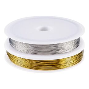 Cheriswelry 5 Rolls Metal Beading Wire for Jewelry Making Nylon Coated Stainless Steel Wire Tiger Tail Wire 0.3-0.6mm for DIY Necklace Bracelet Earring Accessories