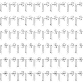 DICOSMETIC 60Pcs Stud Earring Findings Rectangle Earrings Studs with Loop Stainless Steel Earring Stud 12x3.5mm Stud Dangle Earring Findings for DIY Earrings Making, Hole:1.4mm