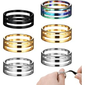Jeffdad 6pcs Jump Ring Opener, Stainless Steel Jump Ring Opener Finger Tool Opening Closing Rings Tool for Jump Rings for Jewelry Making (Black, Silver, Gold, Colorful)