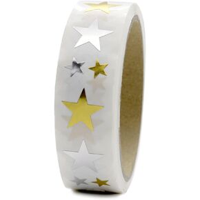 1000 PCS ملصقات Star Stars ، Gold & Silver Glitter ، DIY الحرف ، ديكور الحائط ، مشاريع مدرسية ، مواد ورقية ، نمط النجوم ، الاستخدام الداخلي