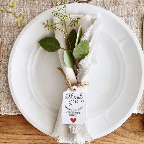 G2PLUS Thank You for Celebrating with Us Tags, 100PCS Kraft Paper Gift Tags with Natural Jute Twine, Hollow Heart Gift Tags for Wedding, Baby Shower, Birthday Party Favors (Brown) in Saudi Arabia