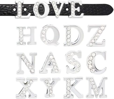 8mm 52pcs A-Z Half Rhinestone alphabet alphabet سحر الشريحة لصنع المجوهرات الحرفية DIY in Kuwait