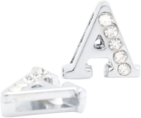 8mm 52pcs A-Z Half Rhinestone alphabet alphabet سحر الشريحة لصنع المجوهرات الحرفية DIY in Kuwait