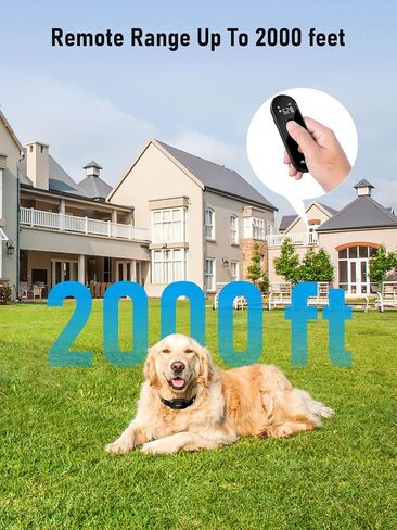 Dog Shock Collar with Remote Control: 2000Ft Rechargeable Dog Training Collar with 3 Training Modes, Waterproof Electric Shock Collar for 5-120lbs Small Medium Large Dogs Piano-Black in Saudi Arabia
