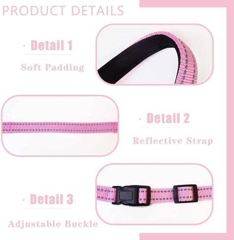 Dog Head Collar with Reflective Strap Adjustable Prevent Pulling Dog Head Halter with Safety Clip Soft Fabric Padded Dog Head Harness for Training Guide(M, Black) in Saudi Arabia