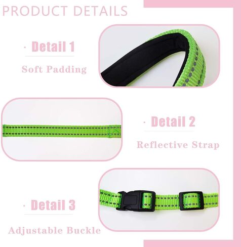 Dog Head Collar with Reflective Strap Adjustable Prevent Pulling Dog Head Halter with Safety Clip Soft Fabric Padded Dog Head Harness for Training Guide(M, Black) in Saudi Arabia