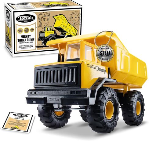 Tonka Retro Collector's Edition - Made with 2X More Steel, Kids Construction Toy, Metal Truck, Toy Truck for Boys and Girls, Kids, Toddlers, Ages 3+, Mighty Dump Truck - Amazon Exclusive in Saudi Arabia