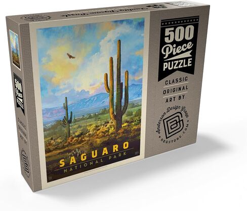 MyPuzzle Saguaro National Park: Daybreak Daybreak ، Pintage Poster - Premium 1000 قطعة بانورامزو للبالغين in Kuwait