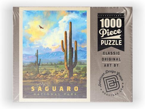 MyPuzzle Saguaro National Park: Daybreak Daybreak ، Pintage Poster - Premium 1000 قطعة بانورامزو للبالغين in Kuwait
