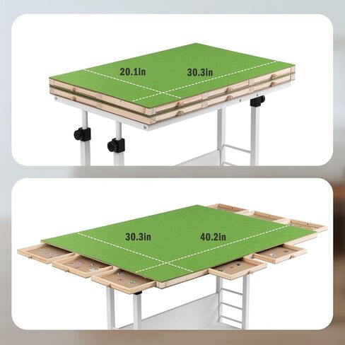 Tektalk 2000 Piece Foldable Puzzle Board with Height Adjustment, Jigsaw Puzzle Table with 2 Felt Cover & 8 Sorting Trays/Drawers, Puzzle Easel with Legs, Enclosed with 4 Roller Wheels (Black) in Kuwait