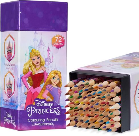 Disney Stitch Colored Pencils for Kids Adults 72 Kawaii Coloring Pencils Art School Supplies Wood Color Pencil Set for Coloring Drawing (Purple Princess) in Saudi Arabia