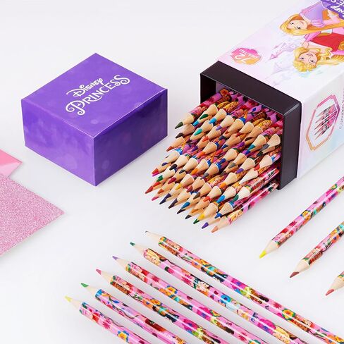 Disney Stitch Colored Pencils for Kids Adults 72 Kawaii Coloring Pencils Art School Supplies Wood Color Pencil Set for Coloring Drawing (Purple Princess) in Saudi Arabia