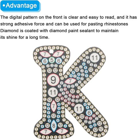 PATIKIL Diamond Art Keychains Diamond Art Painting Letters Keychains Initial Alphabet Kit DIY Crystal Rhinestones Key Chain in Saudi Arabia