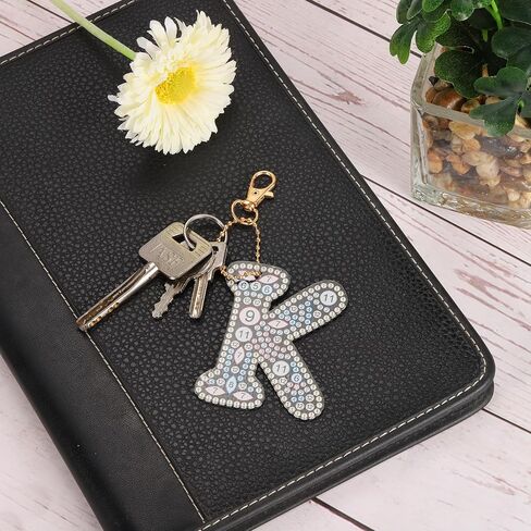 PATIKIL Diamond Art Keychains Diamond Art Painting Letters Keychains Initial Alphabet Kit DIY Crystal Rhinestones Key Chain in Saudi Arabia