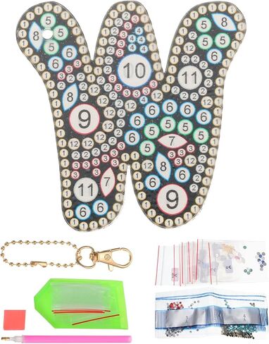 PATIKIL Diamond Art Keychains Diamond Art Painting Letters Keychains Initial Alphabet Kit DIY Crystal Rhinestones Key Chain in Saudi Arabia