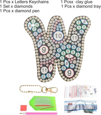 PATIKIL Diamond Art Keychains Diamond Art Painting Letters Keychains Initial Alphabet Kit DIY Crystal Rhinestones Key Chain in Saudi Arabia