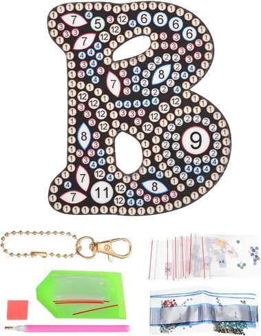 PATIKIL Diamond Art Keychains Diamond Art Painting Letters Keychains Initial Alphabet Kit DIY Crystal Rhinestones Key Chain in Saudi Arabia