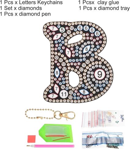 PATIKIL Diamond Art Keychains Diamond Art Painting Letters Keychains Initial Alphabet Kit DIY Crystal Rhinestones Key Chain in Saudi Arabia