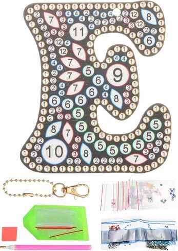 PATIKIL Diamond Art Keychains Diamond Art Painting Letters Keychains Initial Alphabet Kit DIY Crystal Rhinestones Key Chain in Saudi Arabia