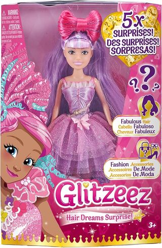 Glitzeez Hair Dreams - 10.5 "Doll مع 5 مفاجآت وزيارات قابلة للتبديل بواسطة Zuru in Kuwait