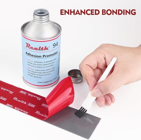Realth Adhesion Promoter 250ml 1 Pack, Tape Primer Increase Adhesion for Acrylic Metalworking Double Sided Mounting Tape Automotive Molding Tape (AP-94250) in Saudi Arabia