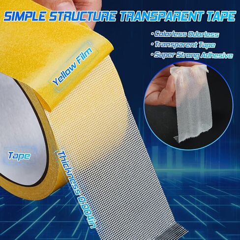 Double Sided Fabric Tape, Strong Double Sided Tape Heavy Duty for Clothes, Carpets, Crafts, Two Sided Tape Heavy Duty for Repair, Bonding, Packaging, Skin-Safe Fashion Tape, 2in x 33ft in Kuwait