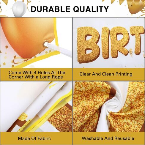 Fulmoon Large Happy 50th Birthday Decoration Banner 9.8x1.6ft Happy 50th Birthday Yard Banner Yard Signs Indoor Outdoor 50 Party Decorations Supplies(White, Gold) in Saudi Arabia