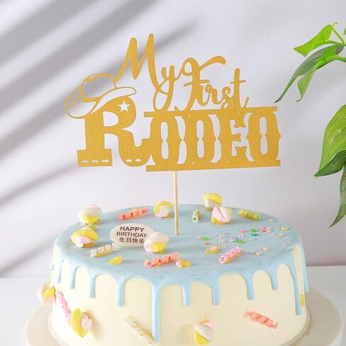 My First Rodeo Cake Topper - Western Cowboy 1st Birthday Party Cake Decorations, Baby Shower 1st Birthday Decorations in Saudi Arabia