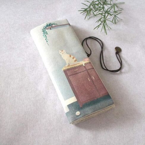 ToiM Cute Canvas Pen Pencil Stationery Case Retro Personalized Multi-Functional Pencil Bag Pencils Case Pencil Roll Pouch Pencils Wrap Holder, Cosmetic Make Up Bag Pouch (Sunflower) in Kuwait