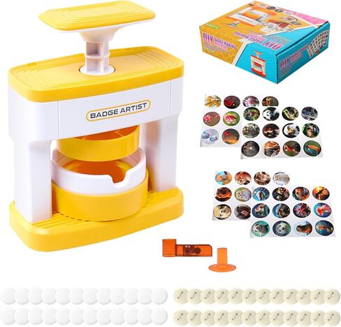 Button Maker Machine for Kids,55mm(2.16inch) DIY Pin Badge Button Maker,Pin Badge Maker Machine with 48 pcs Button Parts Pictures Circle Cutter,Pin Button Maker Press Machine Badge Punch Kit in Kuwait