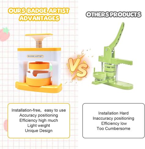 Button Maker Machine for Kids,55mm(2.16inch) DIY Pin Badge Button Maker,Pin Badge Maker Machine with 48 pcs Button Parts Pictures Circle Cutter,Pin Button Maker Press Machine Badge Punch Kit in Kuwait