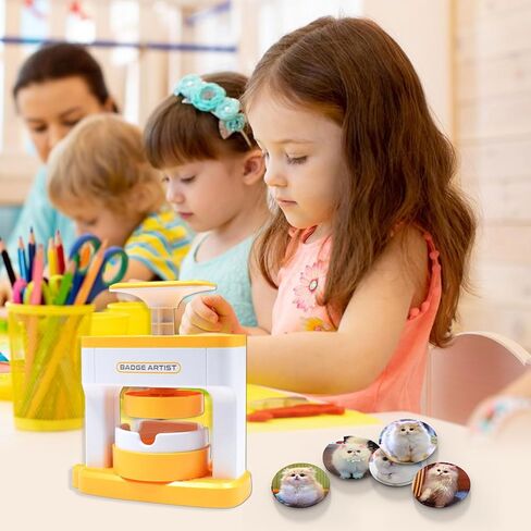 Button Maker Machine for Kids,55mm(2.16inch) DIY Pin Badge Button Maker,Pin Badge Maker Machine with 48 pcs Button Parts Pictures Circle Cutter,Pin Button Maker Press Machine Badge Punch Kit in Kuwait