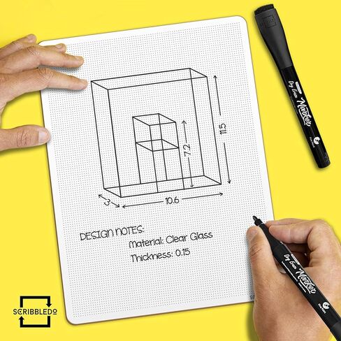 Scribbledo Magnetic Dry Erase Markers Fine Tip Black Color Low Odor Whiteboard Markers with Eraser Cap Thin Skinny White Board Markers for Adults Students Teachers Kids Art Home & School (4 Pack) in Saudi Arabia