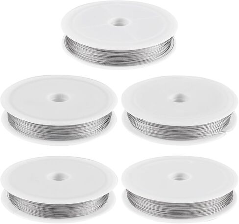 Cheriswelry 5 Rolls Metal Beading Wire for Jewelry Making Nylon Coated Stainless Steel Wire Tiger Tail Wire 0.3-0.6mm for DIY Necklace Bracelet Earring Accessories in Kuwait