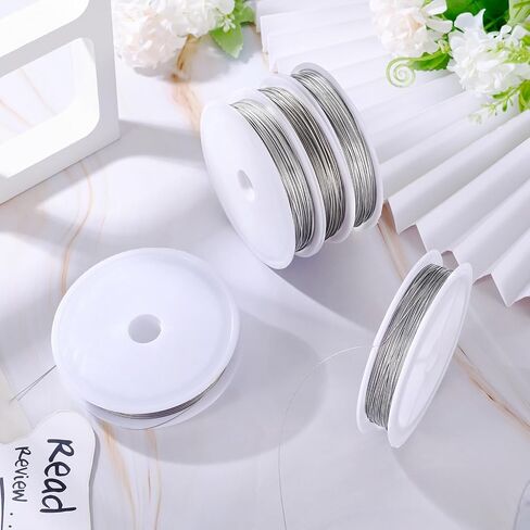 Cheriswelry 5 Rolls Metal Beading Wire for Jewelry Making Nylon Coated Stainless Steel Wire Tiger Tail Wire 0.3-0.6mm for DIY Necklace Bracelet Earring Accessories in Kuwait