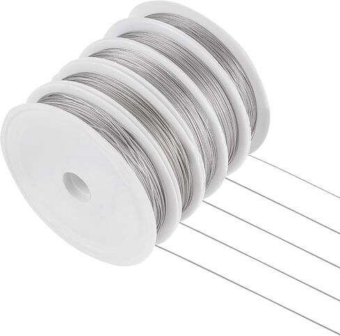 Cheriswelry 5 Rolls Metal Beading Wire for Jewelry Making Nylon Coated Stainless Steel Wire Tiger Tail Wire 0.3-0.6mm for DIY Necklace Bracelet Earring Accessories in Kuwait
