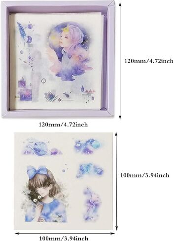 Generally Cute Washi Stickers Set for Journaling-50 SheetsBox Kawaii Scrapbook Aesthetic Natural Plants Small Sticker for Scrapbooking, Planners, Junk Journal, Calendars and Notebook（Purple） in Saudi Arabia
