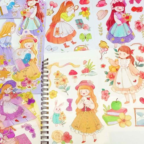 Generally Cute Washi Stickers Set for Journaling-50 SheetsBox Kawaii Scrapbook Aesthetic Natural Plants Small Sticker for Scrapbooking, Planners, Junk Journal, Calendars and Notebook（Purple） in Saudi Arabia